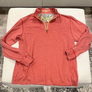 Margaritaville Red Quarter Zip with Tropical Design